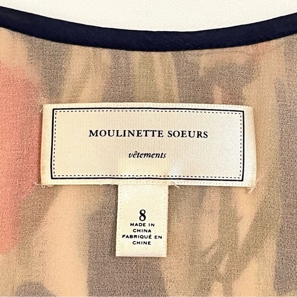 Anthropologie Moulinette Soeurs Pond Reflections Silk Dress Boho Chic 8 Medium - Picture 12 of 14